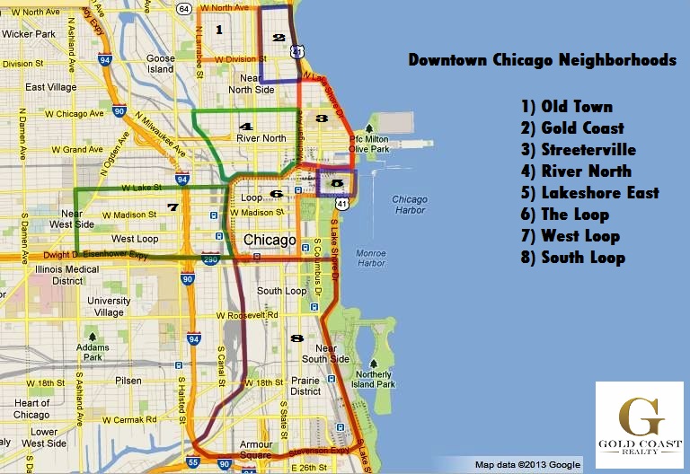 Downtown Chicago Neighborhood Map